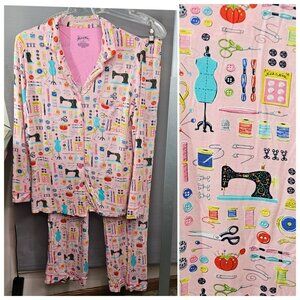Nick & Nora Women Pajamas PJs M Pink Modal Blend Sewing Seamstress Craft 2 Pc